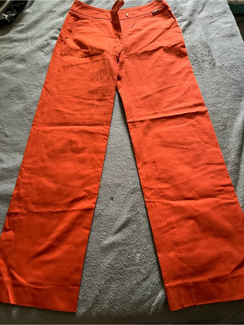 Burberry Orange Boot Cut Flare Pants